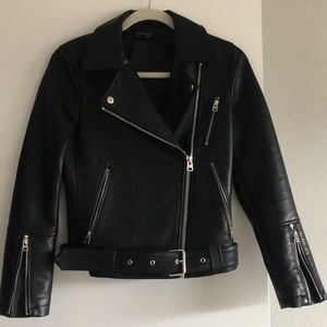 Topshop faux leather biker jacket
